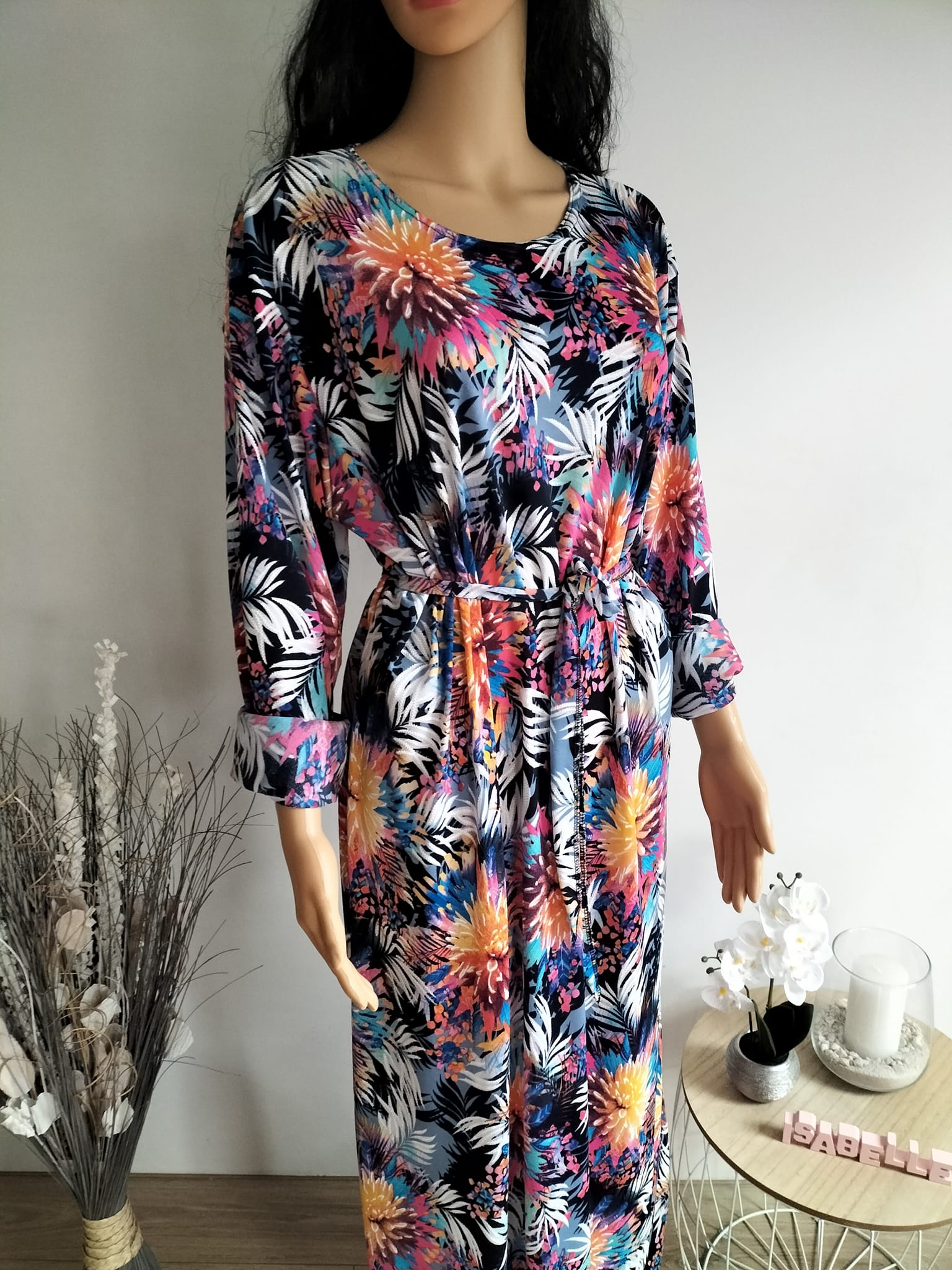 Robe longue imprimé fleuri (3)