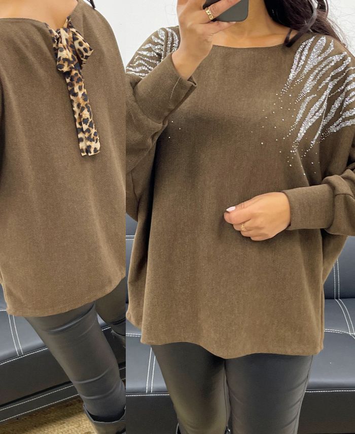 pull-noeud-leopard-strass-ah250292-marron