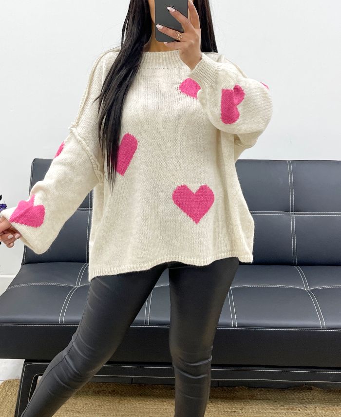 pullover-oversize-surpiqure-coeur-ah250574-beige