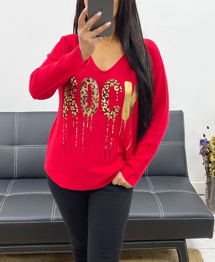 pullover-flocage-rock-ah250969-rouge