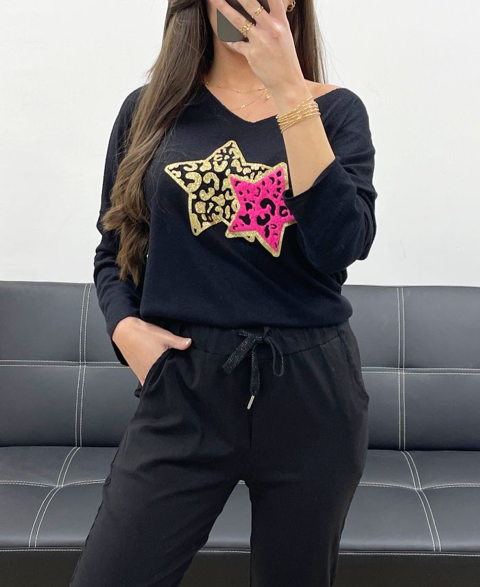 pull-ample-leger-flocage-double-etoile-pe0264-noir (1)