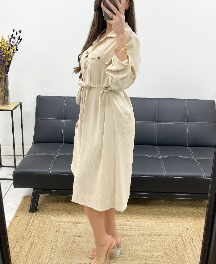 robe-chemise-longue-avec-lien-pe0392-beige (2)