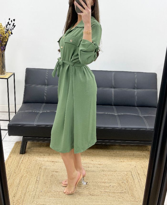 robe-chemise-longue-avec-lien-pe0392-kaki (1)