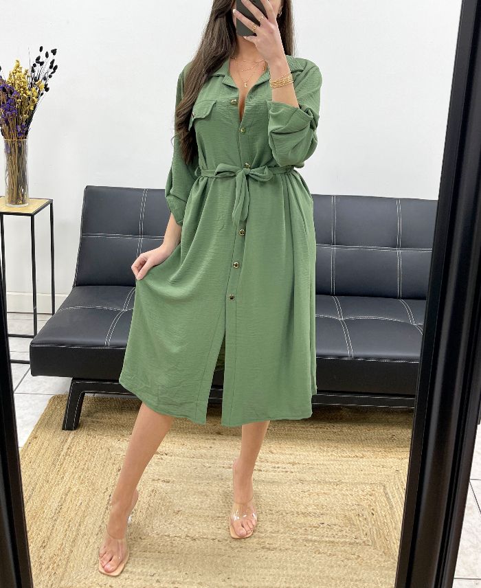 robe-chemise-longue-avec-lien-pe0392-kaki (2)