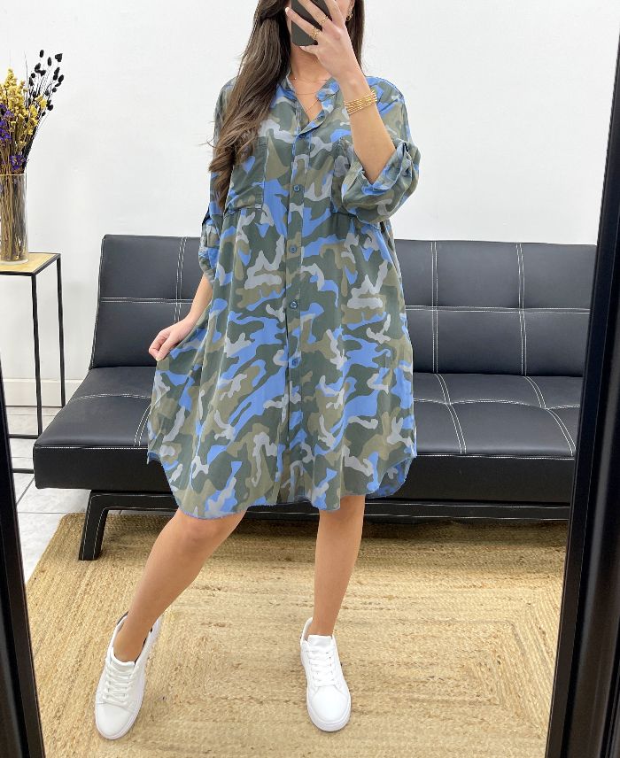 robe-chemise-oversize-camouflage-pe0373-bleu