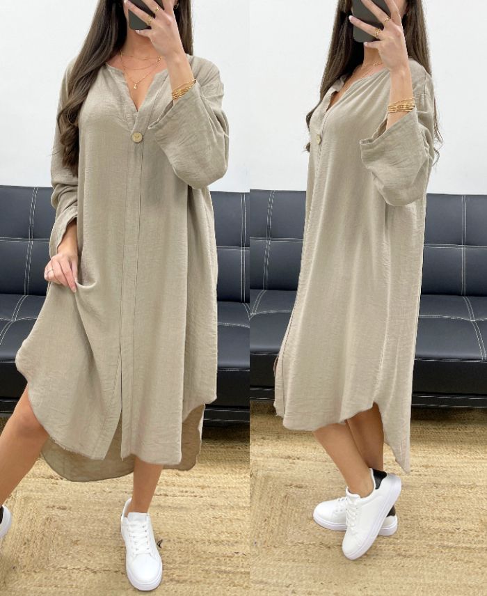 robe-oversize-fluide-viscose-bouton-pe0443-taupe