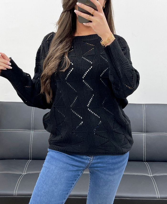pullover-ajoure-pe0838-noir