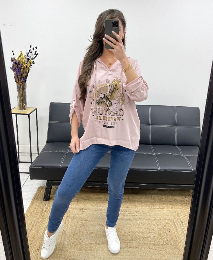 sweat-a-capuche-aigle-effet-metalise-pe0707-rose (1)