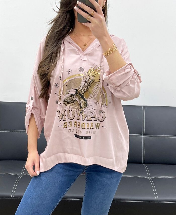 sweat-a-capuche-aigle-effet-metalise-pe0707-rose (2)