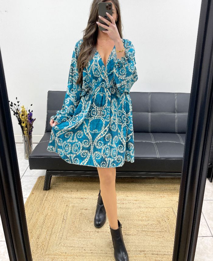 robe-imprimee-viscose-pe0743-bleu
