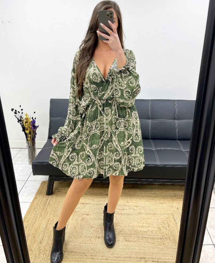 robe-imprimee-viscose-pe0743-vert