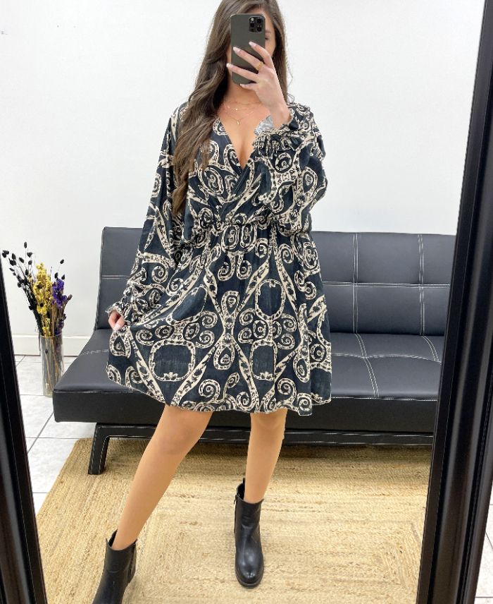 robe-imprimee-viscose-pe0743-noir