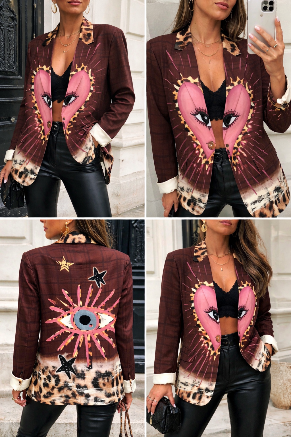 Blazer audacieux et miroir stylé