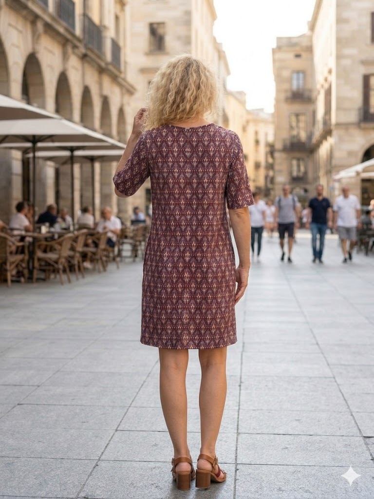 robe marron à motifs