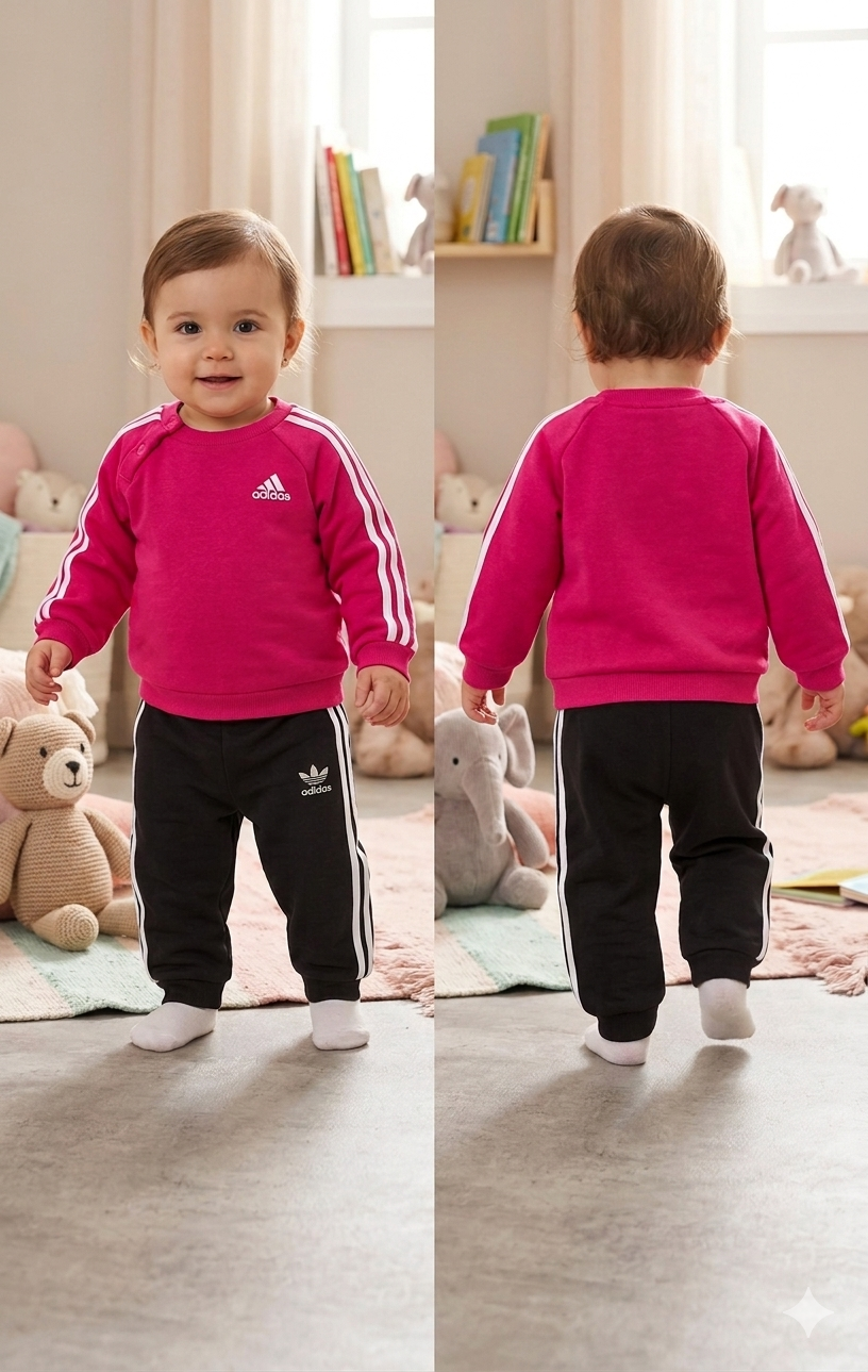 jogging fuschia et gris anthracite Adidas