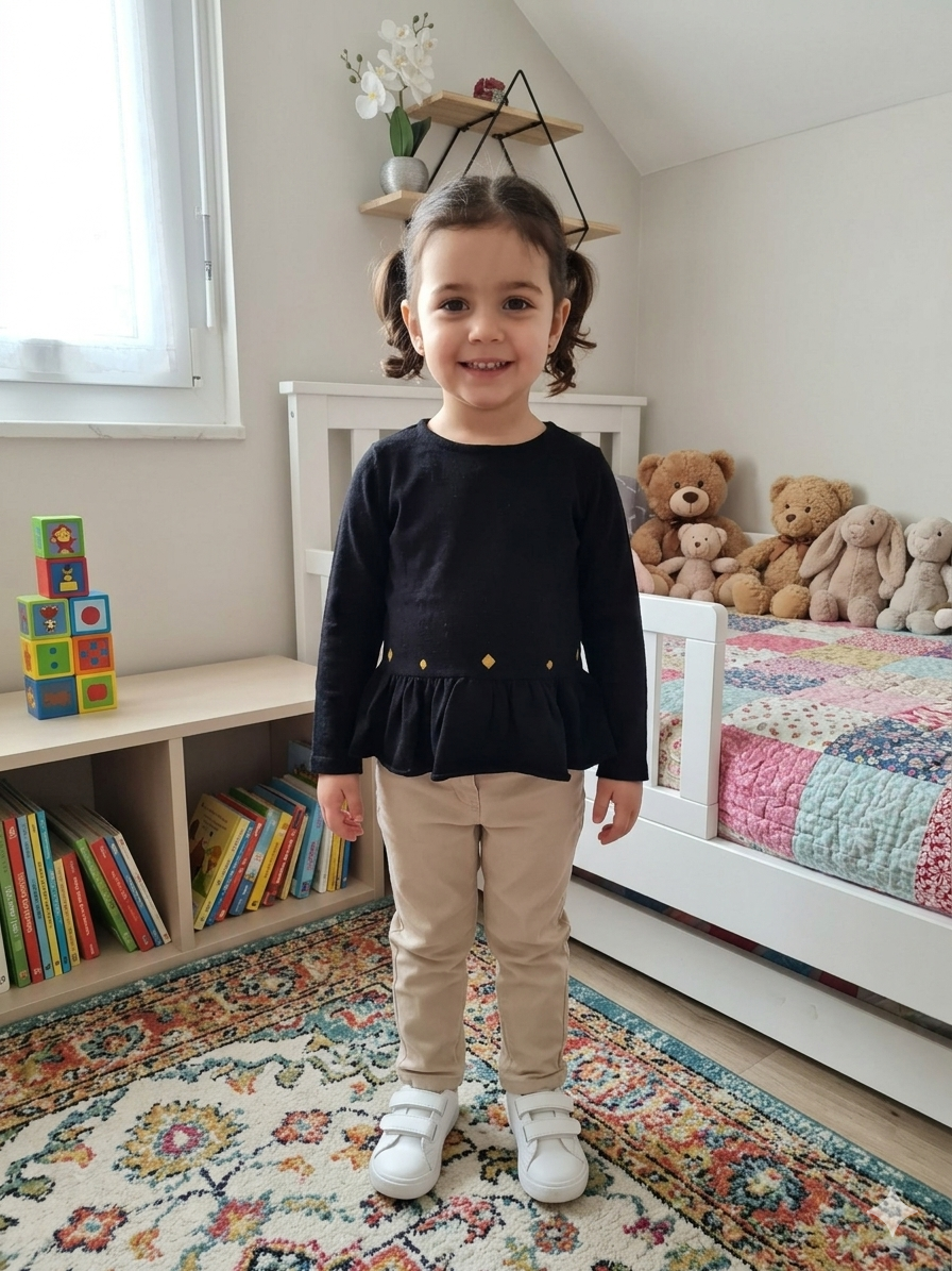 Tunique noire fillette Zara face