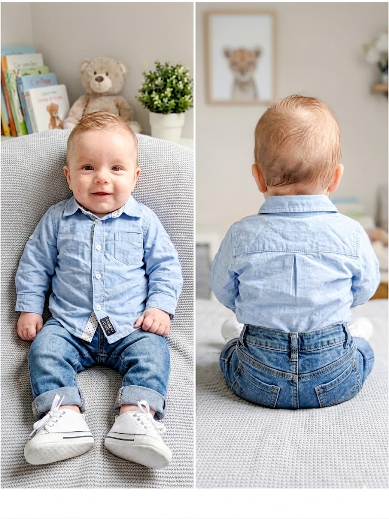 chemise bleu ciel dos face