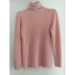 Pull rose col roulé femme (2)