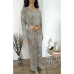 Robe beige et kaki (3)