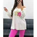pull-ample-leger-flocage-double-etoile-pe0264-blanc