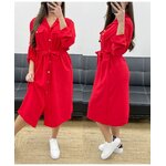 robe-chemise-longue-avec-lien-pe0392-rouge (1)