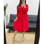 robe-chemise-longue-avec-lien-pe0392-rouge