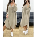 robe-oversize-fluide-viscose-bouton-pe0443-taupe
