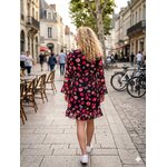 ROBE NOIRE FLORAL DE DOS