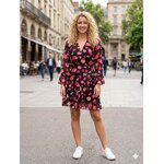 ROBE NOIRE FLORAL FACE