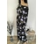 Robe longue noire imprimé fleuri violet  (6)