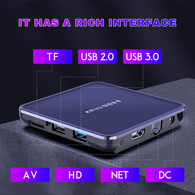 Boîtier Smart TV H96 MAX V12 RK3318, Android 12, 4 go/64 go/32 go, 4K, Wifi double bande, BT 2023