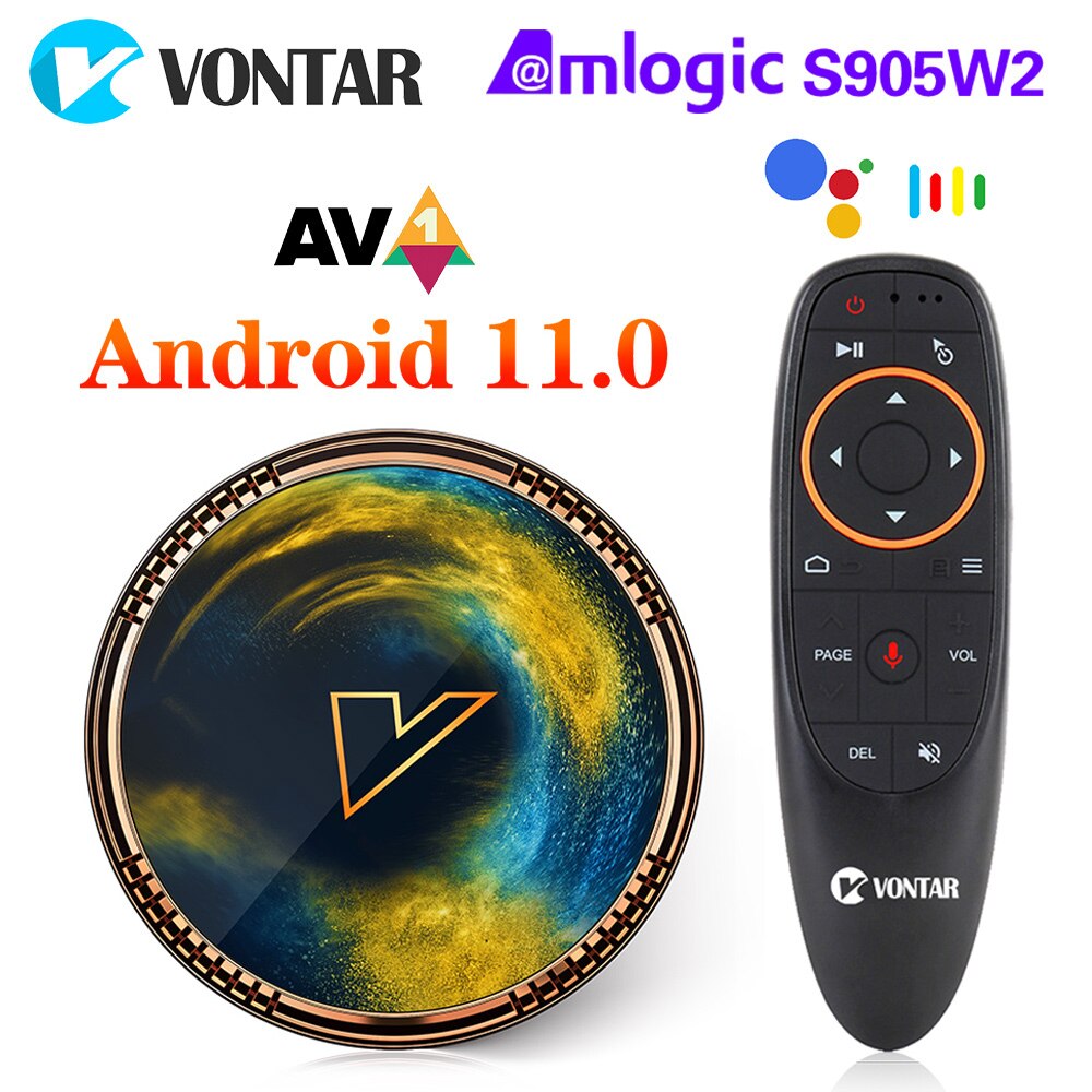 Boîtier Smart TV X2 Amlogic S905W2, Android 11, 4 go/64 go, compatible AV1, Wifi, BT