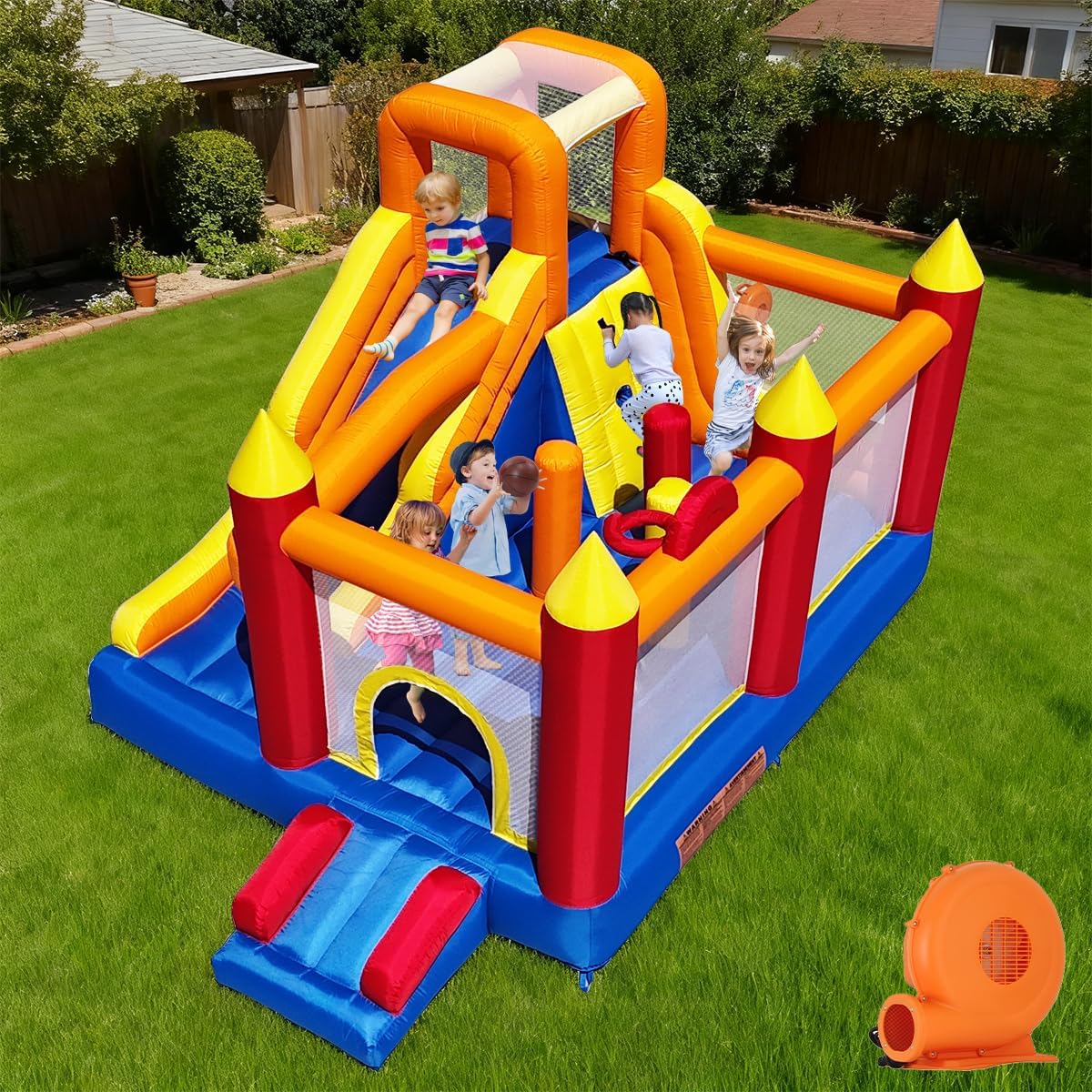 Château Gonflable Ballsea avec Toboggan Long