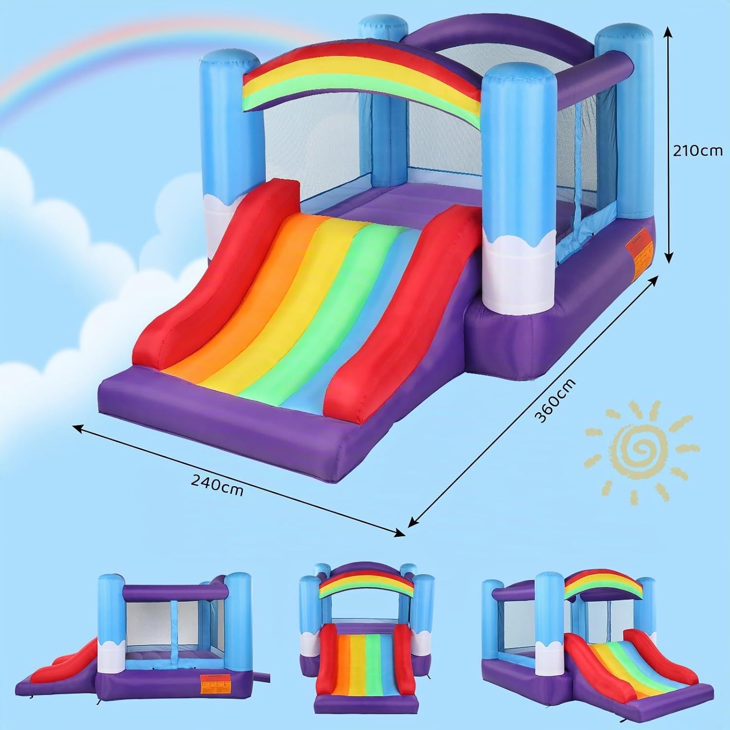 Château Gonflable LEADZM avec Toboggan et Trampoline 2