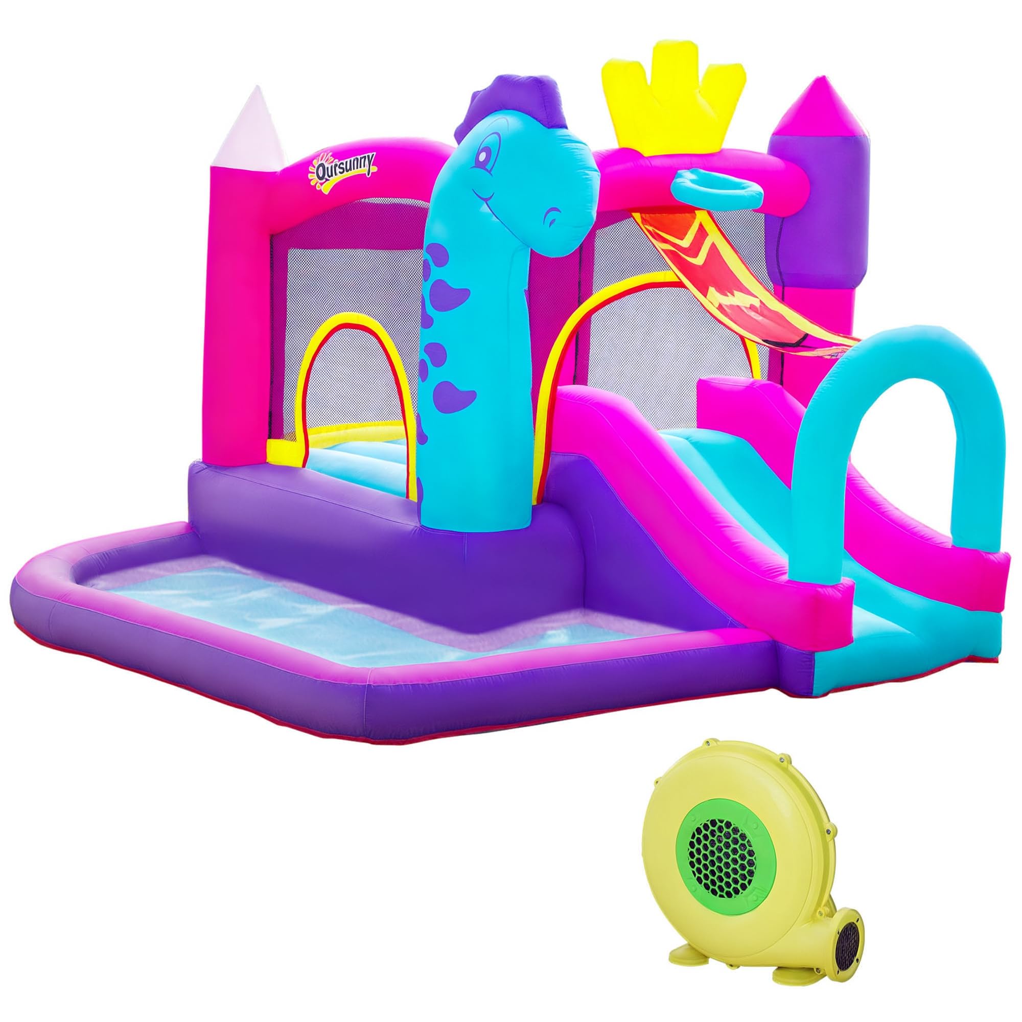 Château Gonflable Outsunny avec Toboggan et Piscine