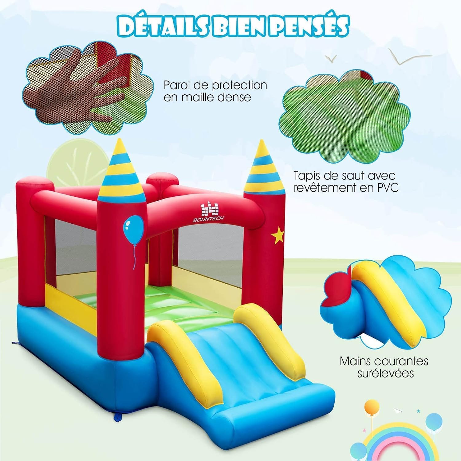 Château Gonflable Costway 2 en 1 Toboggan et Trampoline 2