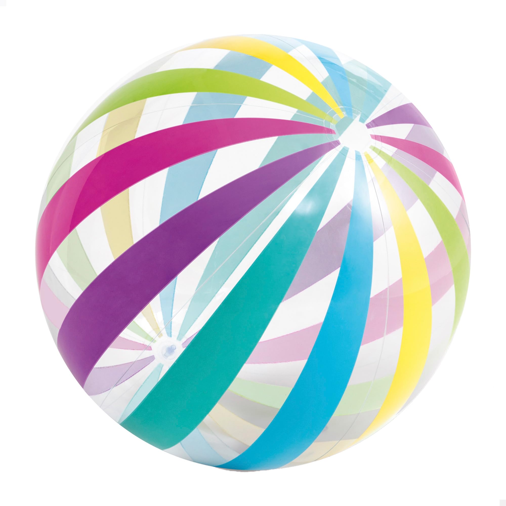 Ballon de plage géant Intex transparent à bandes pastel