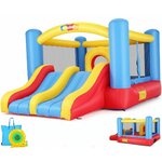 Château Gonflable Double Toboggan et Panier de Basket