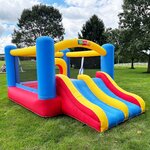 Château Gonflable Double Toboggan et Panier de Basket 2