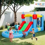 Château Gonflable AIYAPLAY 4 en 1 avec Piscine à Balles 2