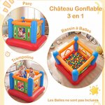 Petit Château Gonflable Costway Trampoline et Piscine à Balles 2