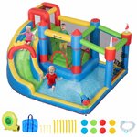 Château Gonflable Outsunny 6 en 1 avec Pistolet à Eau