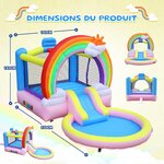 Château Gonflable Bonnlo Arc-en-Ciel avec Toboggan Aquatique 2