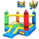 Château Gonflable Costway Thème Crayon, Sans Souffleur