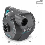 Gonfleur Intex vu de trois quarts, environ 20 x 15 x 13 cm