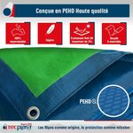 Coin de la bâche TECPLAST en PEHD, avec son œillet et son ourlet