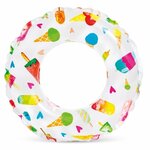 Bouée ronde Intex blanche imprimée de glaces et de fruits