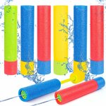 Six pistolets à eau en mousse bleus, rouges, jaunes et verts