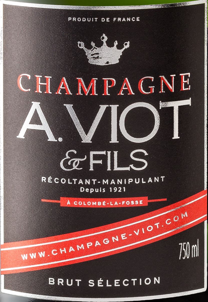Etiquette champagne Viot @ Fils Brut sélection www.luxfood-shop.fr