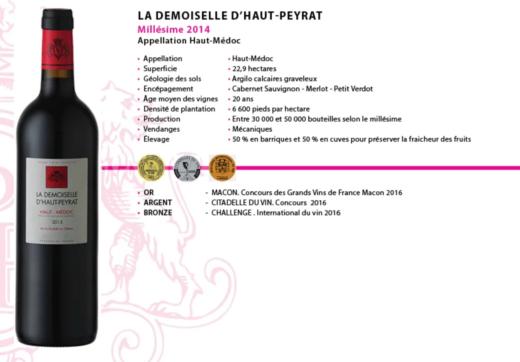 2014-la-demoiselle-d-haut-peyrat-Fiche produit www.luxfood-shop.fr